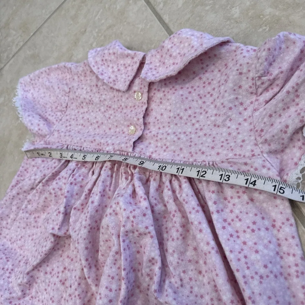 Girls Nightgown Cottage Core Pink Floral Lace Size L?(10/12) Grany Prairie Fairy